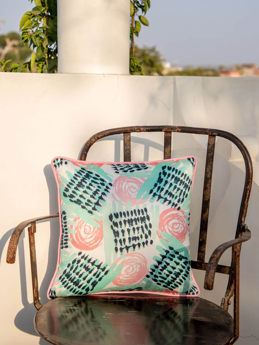 Pastel Swirl Cotton Cushion Cover