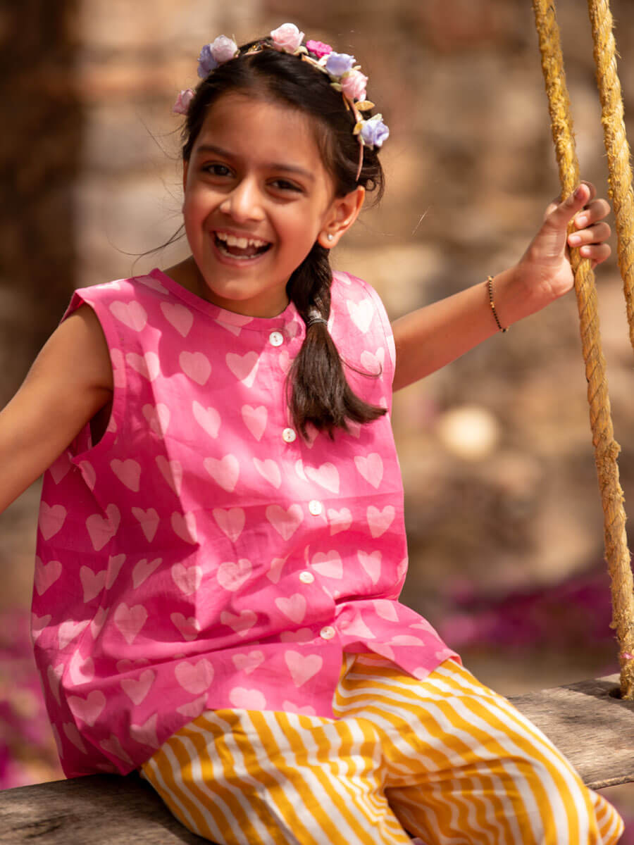 Linda Organic Cotton Block Printed Top