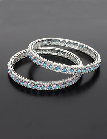 Designer Zircon Rhodhium Plated Bangles ZBGL11143