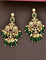 Zirconia Necklace Set With Green Beads