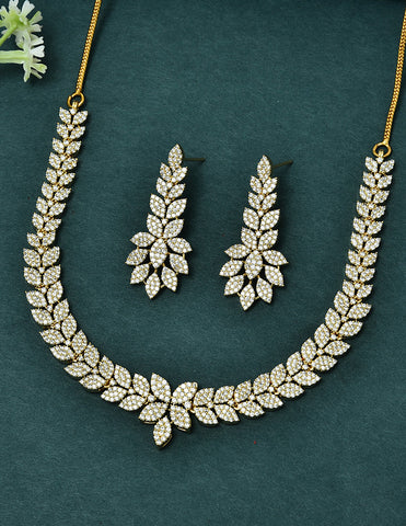Designer Gold Polish Zirconia Necklace Set