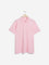 WES Casuals Light Pink Slim-Fit Polo T-Shirt