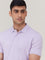 WES Casuals Lilac Slim-Fit Polo T-Shirt