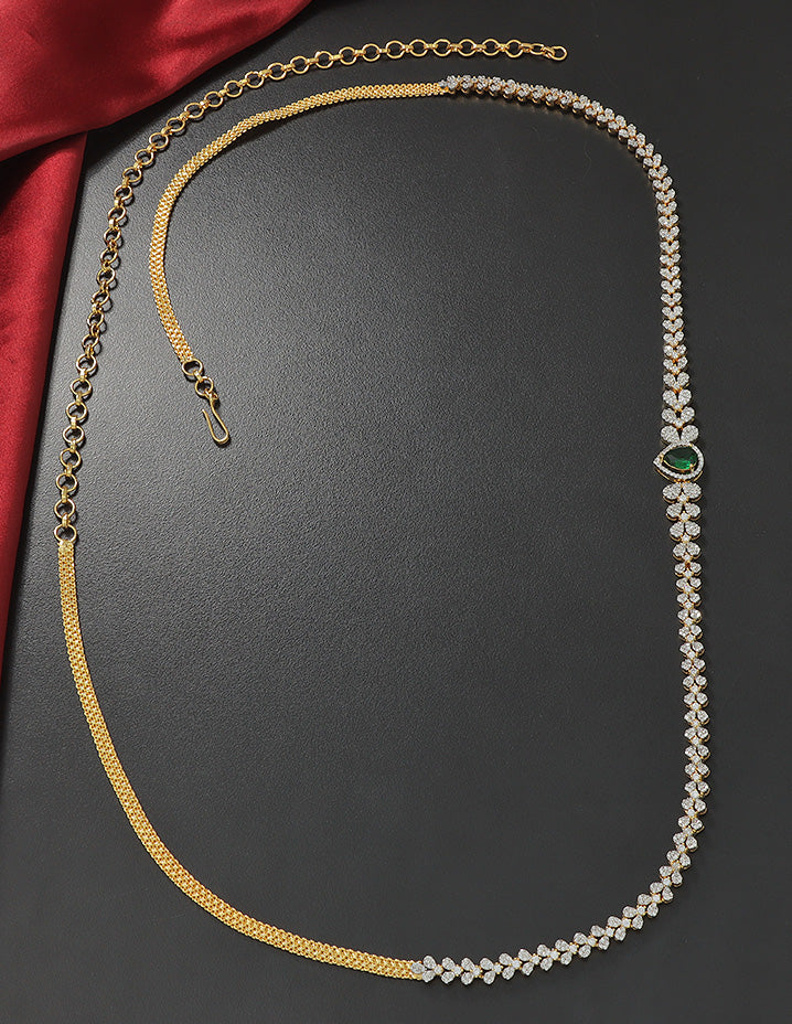 Designer GJ Polish Zirconia Chain Vaddanam