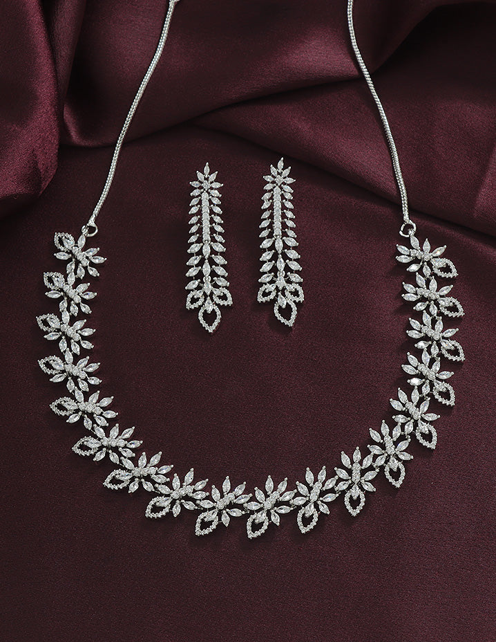 Designer Zirconia Crystal Elegance Necklace Set