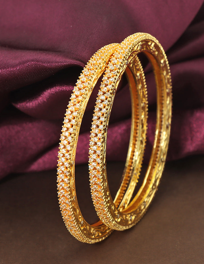 Designer Zirconia Gold Plated Bangles