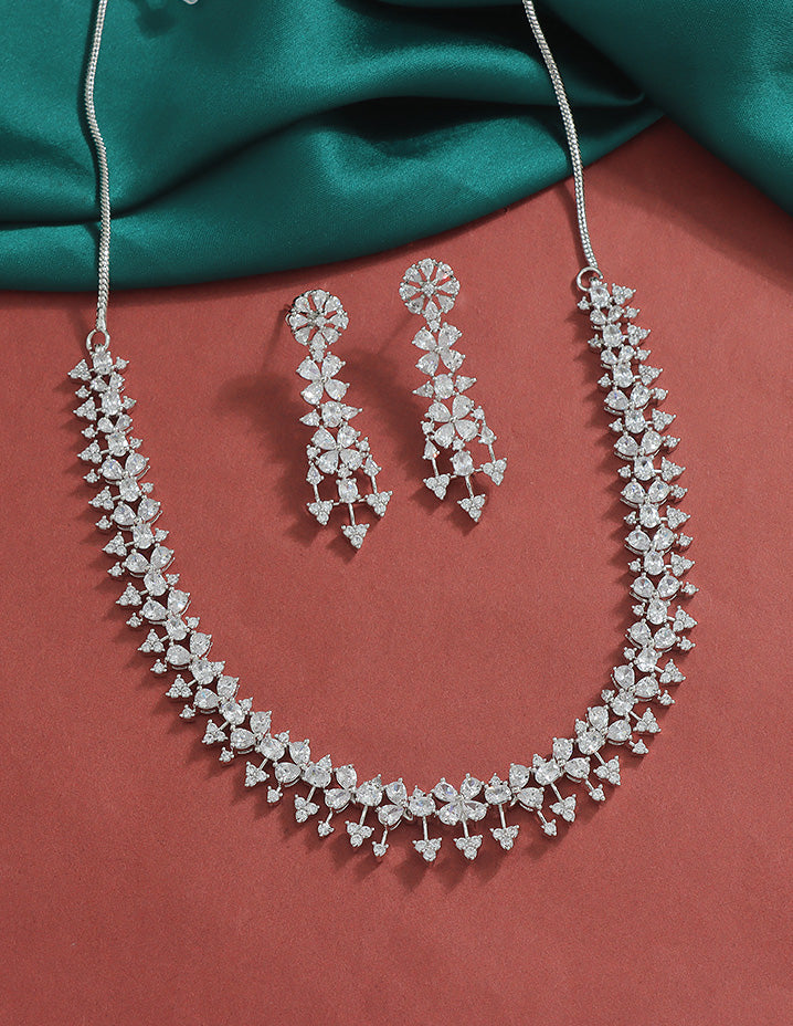 Designer Zirconia Crystal Elegance Necklace Set