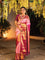Pure kanjivaram silk saree light pink and pink with allover zari weaves and long zari woven border