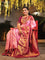 Pure kanjivaram silk saree light pink and pink with allover zari weaves and long zari woven border