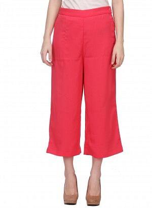 Pink Cropped Palazzos