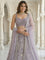 Lilac Net Heavy Sequins And Stone Embroidery Ghagra Set