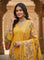 Mustard Chanderi Floral Printed Three Piece Set