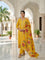 Mustard Silk Floral Digital Printed Three Piece set