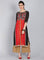 Red & Black Printed Round Neck kurta