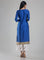 Blue Square Neck Printed kurta