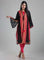 Black & Red Printed Kaftan kurta