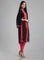 Black & Red Printed Kaftan kurta
