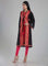 Black & Red Printed Kaftan kurta