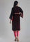 Black & Red Printed Kaftan kurta