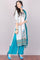 Blue Round Neck 3/4 Sleeve kurta