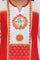 Peach Printed Round Neck kurta