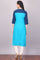 Blue Mandarin Neck 3/4 Sleeve kurta
