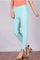 Blue Cropped Cotton Trousers