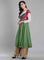 Maroon & Green Round Neck kurta