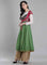 Maroon & Green Round Neck kurta