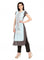 Grey Printed Short Sleeve kurta