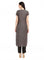 Grey Printed Short Sleeve kurta