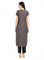 Grey Printed Short Sleeve kurta