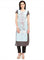 Grey Printed Short Sleeve kurta