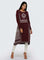 Maroon Printed Winter kurta