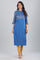 Blue Band Collar Embellished kurta