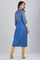 Blue Band Collar Embellished kurta