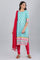 Blue Round Neck Printed kurta