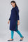 Blue Band Collar Winter kurta