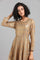 Golden Round Neck Embellished Dress