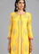 Yellow Round Neck Printed kurta