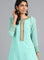 Light Blue Round Neck Solid kurta