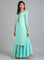 Light Blue Round Neck Solid kurta