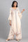 Pink Round Neck Printed kurta