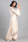 Pink Round Neck Printed kurta
