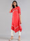 Red Round Neck Floral Print kurta