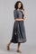 Blue Round Neck Gathered kurta Dress