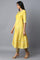 Yellow Embroidered A-Line kurta