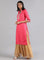 Pink Mandarin Neck Solid kurta