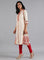 Ecru & Pink Mandarin Neck kurta