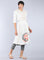 White Mandarin Neck Striped kurta